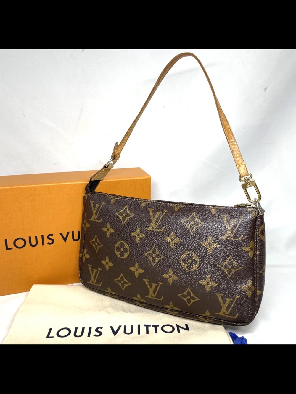 Louis Vuitton Monogram Shoulder Pochette in Brown and Tan